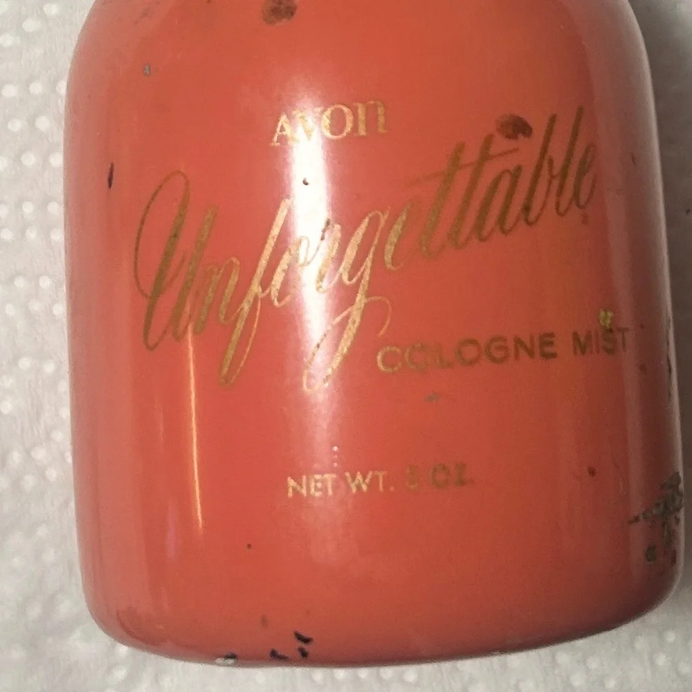 Vintage Avon Unforgettable Cologne - Coral and Gold Elegance bottle-empty